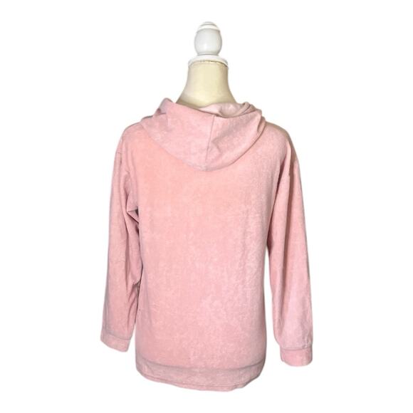 Simply Southern Terry Cloth Hoodie Pastel Pink Purple Colorblock Sweater NWT S - Picture 8 of 14
